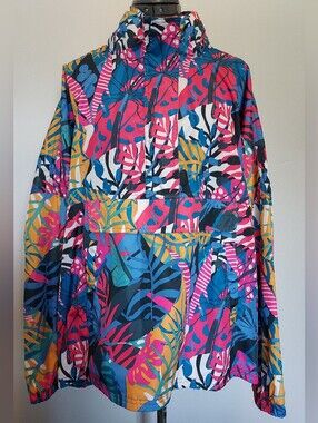 Lauren James Vibrant Tropical Print Windbreaker Jacket - Multicolor